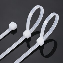 Disposable Nylon Cable Ties, White Self-Locking Plastic Tie Wraps, Wire Bundling Straps, Tightening and Binding Wire Ties.
