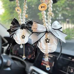 Camellia Car Pendant Diffuser Stone Car Aromatherapy Rearview Mirror Pendant Car Hanging Accessible Luxury Popular Car Pendant