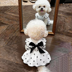 Dog Clothes, Summer Breathable and Cute Bow Dress, Teddy Bichon Anti-Shedding Pet Cat Tutu Skirt