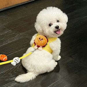 
Vest-type dog leash, cute hamburger dog walking harness, small dog leash, puppy pet dog chain