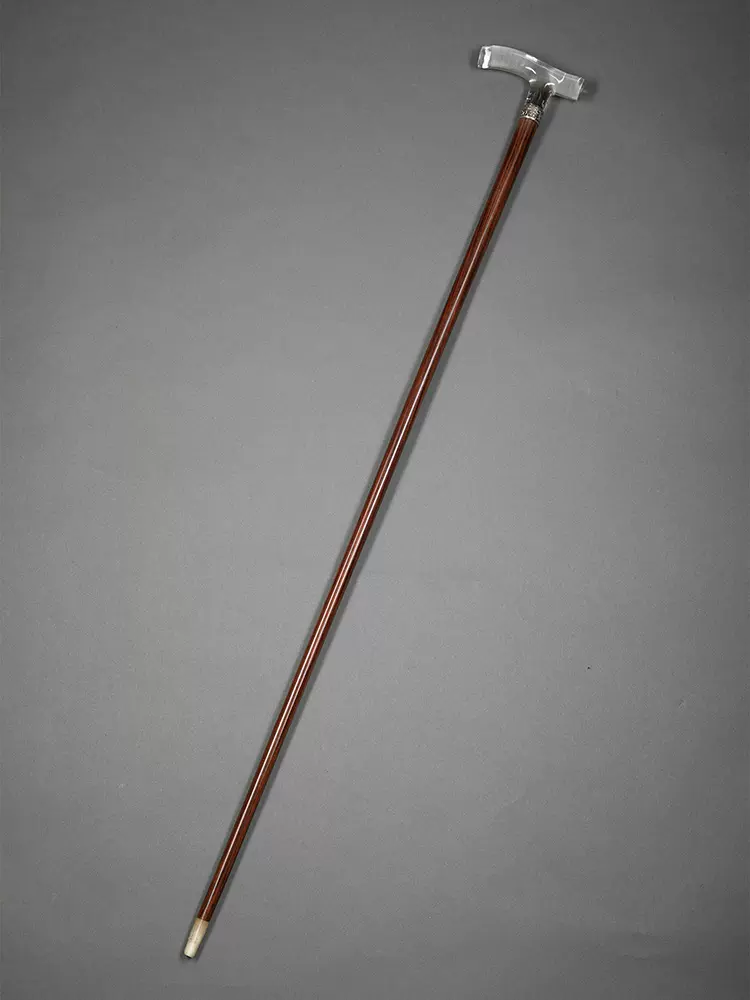 独角鹿西洋古董古董手杖玑镂珐琅嵌粉色石英石及珍珠杖柄手杖-Taobao 