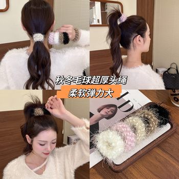 Autumn and winter new style soft hair band, durable headband, does not hurt hair, thick, high elasticity, high ponytail hair accessories, rubber band hair rope