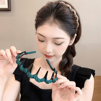 Korean style wavy hairband for women with high skull face wash and teeth