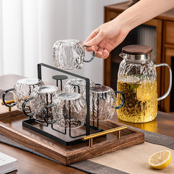 High-Temperature Resistant Glass Drinking Cup Set for Home Use, Light Luxury, High-End Feel, Suitable for the Living Room, Aesthetically Pleasing, with Handle, Tea Set