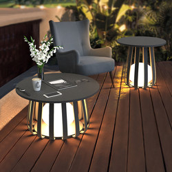 Solar Waterproof Garden Light Outdoor Round Table Light Garden Villa Terrace Floor-Standing Moonlight Coffee Table Light Lawn Light