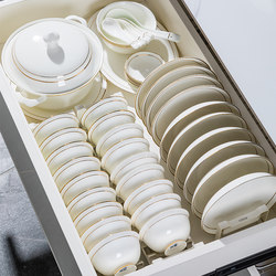 Dish Set for Home Use 2025 New Bone China Tableware Bowl and Plate Set Light Luxury High-End Feel Bowls and Chopsticks Housewarming New Home Bowl