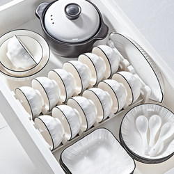 Ceramic Bowl and Plate Set for Home Use, High-Temperature Underglaze Color Tableware Set, New Home Move-In Bowl, Household 2026 New Model