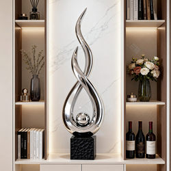 Prosperous and Thriving Ornaments, Light Luxury, High-End Electroplated Silver, Vertical Decoration for the Living Room, Entrance Hall, Home Decoration, Housewarming Gift