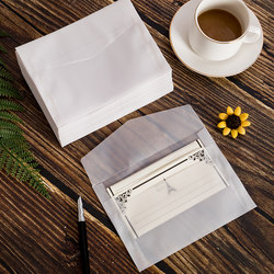 Translucent Sulfuric Acid Paper Envelope and Letter Paper Set, High-End, Exquisite, Creative, Niche, Beautiful and Attractive Birthday Greeting Card for 18Th Birthday Coming-Of-Age Ceremony, Simple and Exquisite Sulfuric Acid Mini Envelope No. 7, No. 5