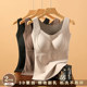2025 winter warm vest women's underwear with chest pad plus velvet thickened graphene suspender inner top
