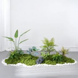 Artificial Green Plants, Moss, Fake Plants, Decorative Fake Flowers, Indoor Tropical Combination, Persian Window Display, Landscape Grass Arrangement
