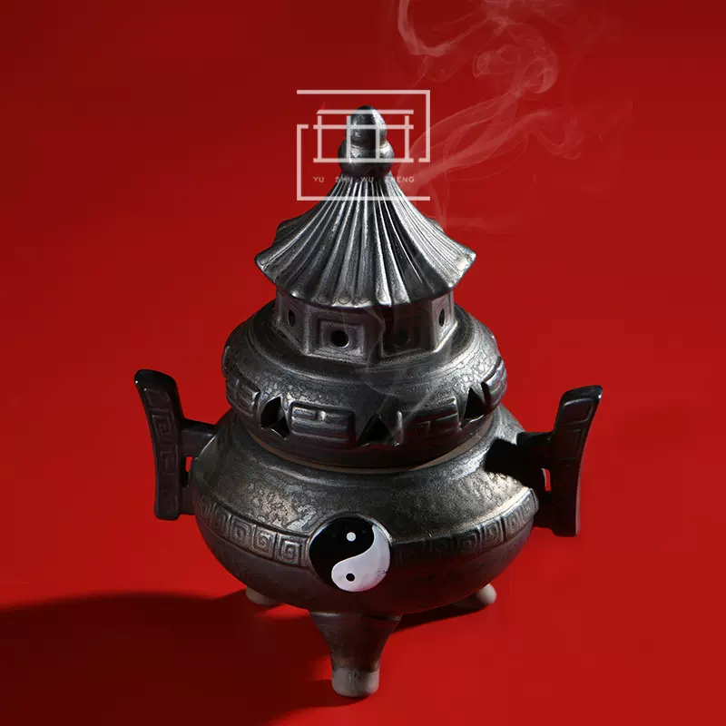 銅器 太上老君錬丹炉 三足鼎 供養塔薫炉 P