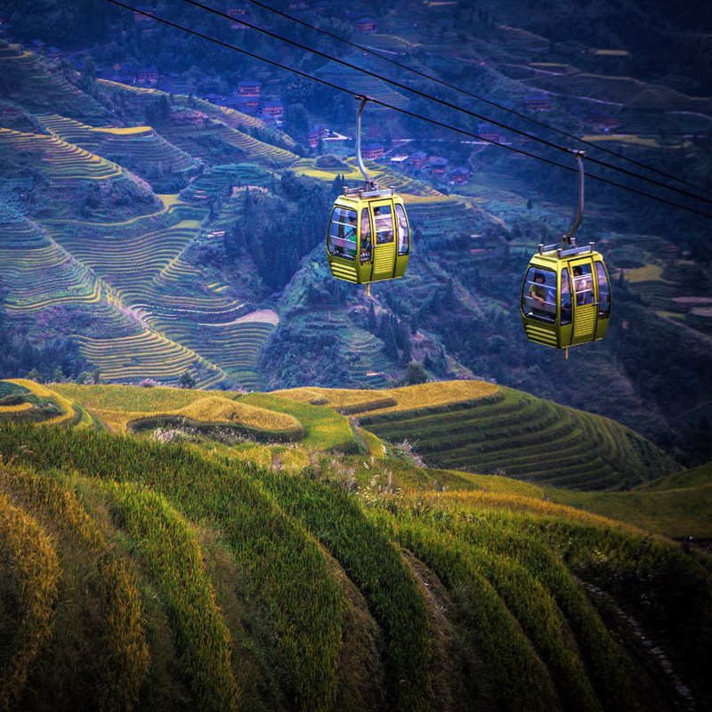 桂林纯玩跟团游5天4晚古东瀑布象鼻山遇龙河竹筏漂流兴坪古镇阳朔