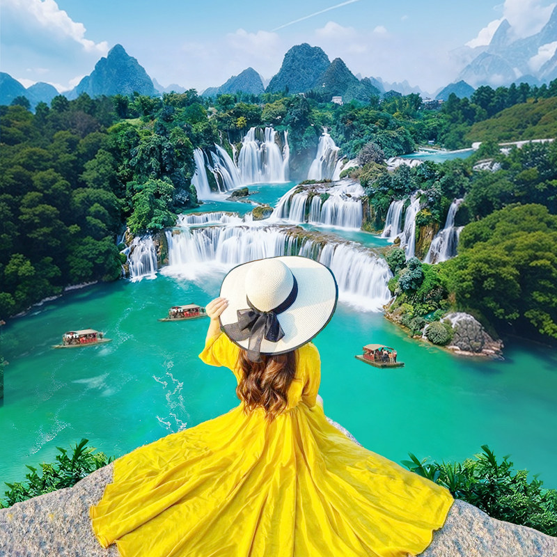 广西桂林南宁8天7晚跟团游纯玩八日游北海银滩跨国德天瀑布巴马