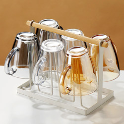 High Temperature Resistant Glass Cup Set for Home Use, Living Room, Entertaining Guests, Tea Cups, Water Cups with Handles, Drinking Cups, Cup Holder