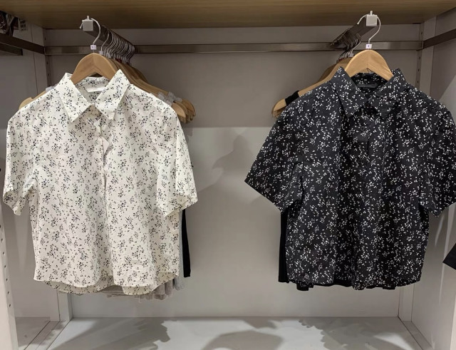 UMIQIO/U Home Lapel Simple Casual Floral Shirt Short Sleeve Shirt Versatile Top475754/475672
