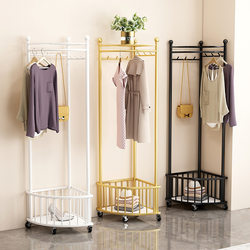 Corner Clothes Rack for Bedroom, Household Floor-Standing Clothes Rack, Multifunctional Coat Rack for Living Room, Light Luxury Doorway Corner Storage Rack