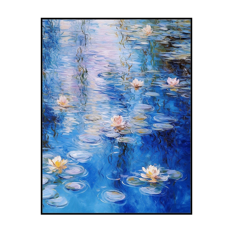 作者不詳　油彩画 莫奈睡莲数字油画高级感风景2025新款手工diy填色涂色