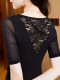 Latin dance top female design sense adult clothing V -neck performance dance dance dance dance training exercise shirt