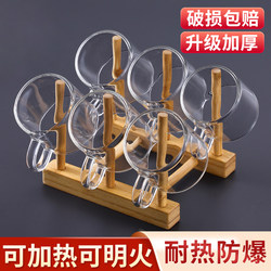 Thickened Heat-Resistant Glass Tea Cup Small Teacup with Handle Kung Fu Tea Set Drinking Cup Tea Bowl Home Set