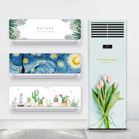 Decorative Air Conditioner Refurbishment Stickers: Vertical Cabinet Creative Stickers With Green Plants Design
