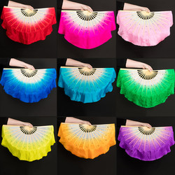 Jiaozhou Yangko Fan Dance Fan Silk 8inch Double-Sided Fan Children's Kindergarten Primary School Student Performance Dance Fan