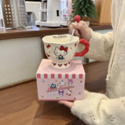 Sanrio Genuine Ceramic Mug, High-Value Mug for Home Use, Couple's Water Cup, Girls' Coffee Breakfast Cup, Children's Cup
