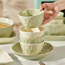 Underglaze Colored Ceramic Bowl for Home Use 2026 New Model Beautiful Tableware Bowl and Plate Set for Home Use Rice Bowl Noodle Bowl Dish Set