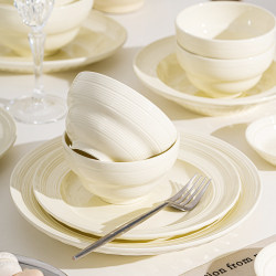 2026 New Stylish Bowl and Plate Set for Home Use, Jingdezhen Underglaze Ceramic Tableware Set, Noodle Bowl, Soup Bowl