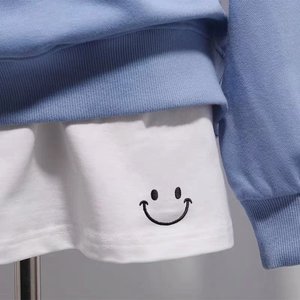 
White small butt curtain women's hem sweatshirt bottoming artifact layered with leggings in autumn and winter to cover the buttocks fake two pieces