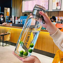 Large Capacity 1000ml Glass Water Cup, Kettle, Tea Cup, Explosion-Proof, Tea-Water Separation, Tea Brewing Cup, Bottle, High Aesthetic Value for Summer