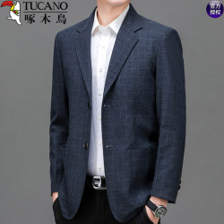 Woodpecker Plaid Suit Men's High-End Single Suit Jacket 2025 Spring and Autumn New Business Casual Blazer