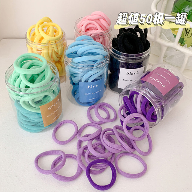 Candy-colored hair rope, summer rubber band for women, high elasticity and durable leather case, simple forest style hair rope, rubber band hair tie