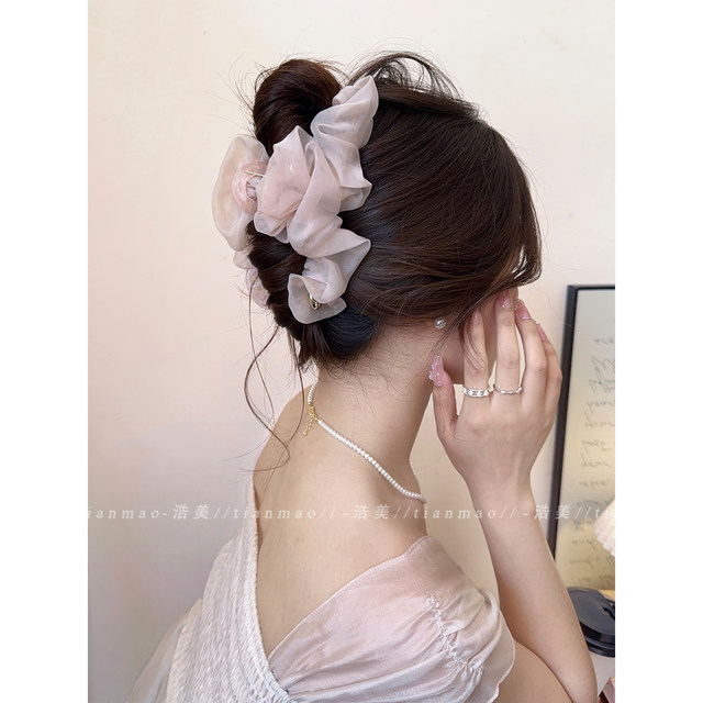 Full back of head cloud mesh clip for women 2025 new high-end hairdo shark clip large high-end hair accessories