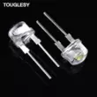 8MM Mũ Rơm Đèn LED Phát Quang Cắm Thẳng Tóc Trắng Trắng Đỏ Xanh Xanh Dương Vàng Hồng 0.5/đèn 0.25W Đính Hạt F8 