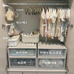 Baby Wardrobe Storage Organizer, Baby Small Towel Hanger, Children's Hat and Sock Rack, Quilt and Clothing Storage Box