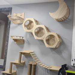 Cross-Border Cat Climbing Frame, Wall-Mounted, Space-Saving Cat House, Cat Shelf, Integrated Accessories, Cat Scratching Post, Toy, Cat Jumping Board, Bed Cover