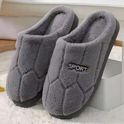 Autumn and Winter Cotton Slippers for Indoor Use, Non-Slip and Warm, Cute Couple Cotton Slippers, Men's Slippers with Plush Lining