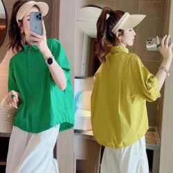 Versatile Design Niche Pure Cotton Shirt for Women 2026 Summer New Loose Short-Sleeve Shirt Unique Age-Reducing Top