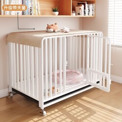 Dog Cage for Large, Medium, and Small Dogs with Separate Toilet Area, One Room, One Living Room, One Bathroom, Automatic Waste Cleaning, Pet Cat and Rabbit Cage, Dog House