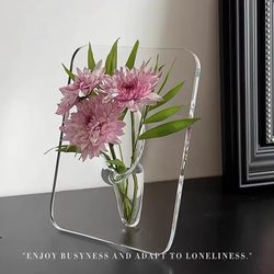 Acrylic Photo Frame Vase Transparent Ornament Living Room Flower Arrangement High-End Hydroponic Flower Arrangement Hydroponic Green Plants 2024 New Model