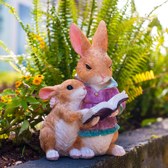 Cute Rabbit Villa Courtyard Garden Decoration Ornament Outdoor Cartoon ...