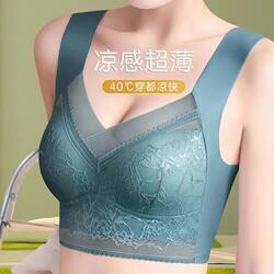 Sexy Lace Women's Seamless Vest-Style Integrated Fixed Cup Bra, Push-Up, Plus Size, Wireless Bra, Thin Style