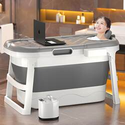 Installation-Free Folding Bathtub for Small Apartments, Heightened Insulation, Household Bathtub for Children and Adults, Durable, Full-Body