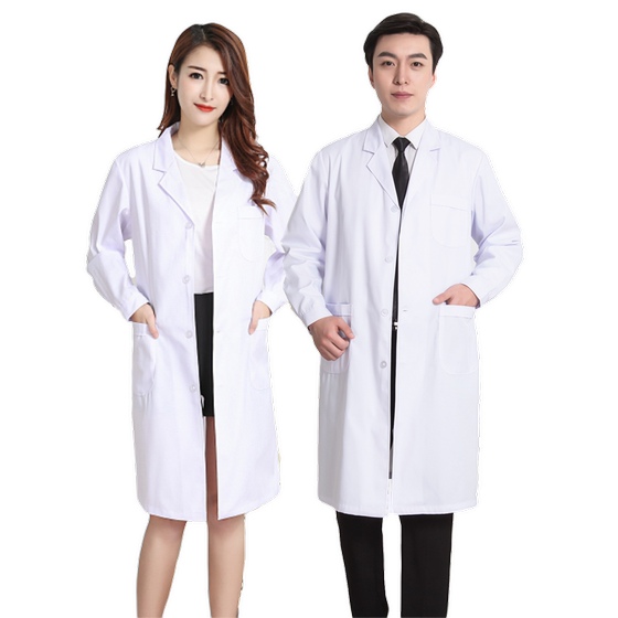 White coat doctor long -sleeved experimental college student chemistry laboratory hospital work service girl isolation clothes short -sleeved nurse