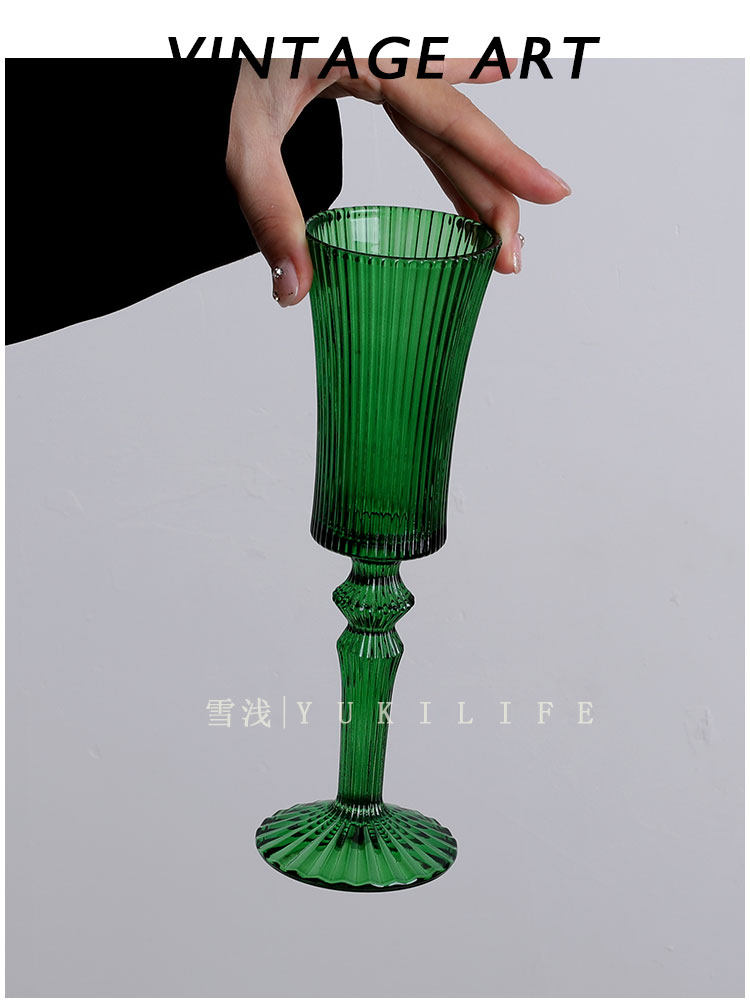 Pot Shiseido Calix Verre Cristal - Vert émeraude - Design Angela Cummings - Hanatsubaki Club