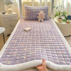 Milk Velvet Mattress Topper Coral Fleece Bed Sheet Home Use Winter Bed Cover Mattress Blanket Single Student Dormitory Bed Blanket