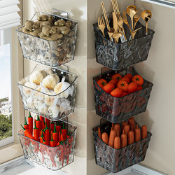 Storage basket storage basket kitchen wall hanging multifunctional garlic