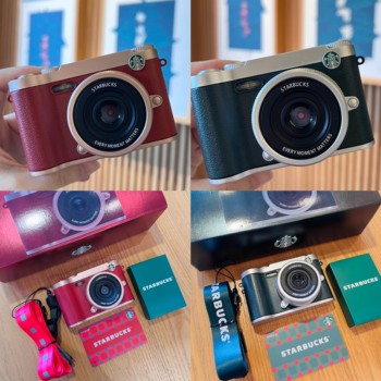 Starbucks Digital Camera Y2K Millennium Style Retro Green Silver Red Gold Color Fashion Small Portable Christmas Gift