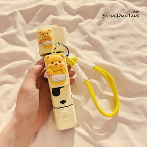 
Cartoon Butter Bear suitable for DJI pocket3 protective shell lanyard cute body silicone cover display gimbal lens protective cover camera handle protective cover accessories 2025 new